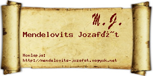 Mendelovits Jozafát névjegykártya